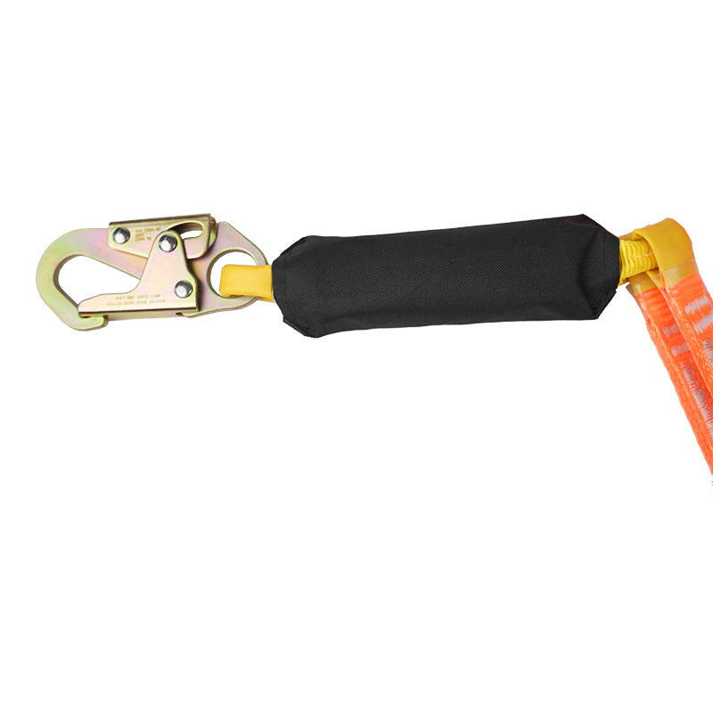 L19 Podwójna lonża zabezpieczająca przed upadkiem, z grubą taśmą i haczykami ANSI